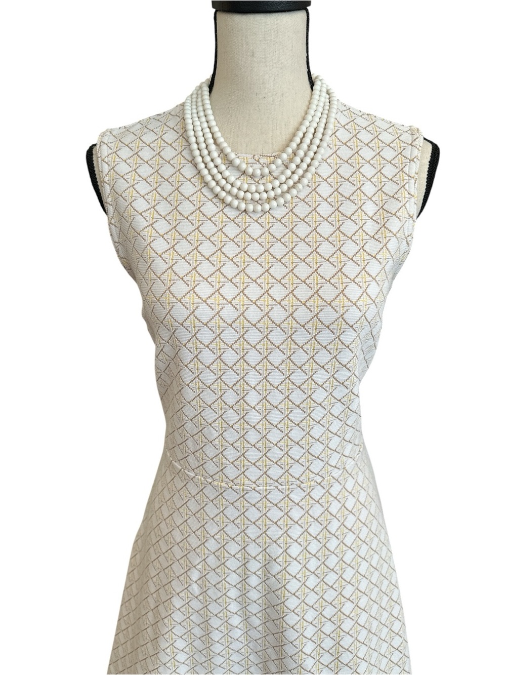 Ann Taylor Geometric Textured Fit & Flare Dress Size 8